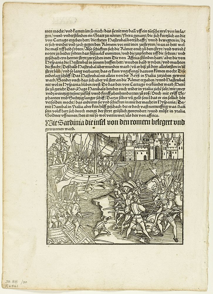 Illustration from Romische Historien by Titus Livius, plate 30 from Woodcuts from Books of the XVI Century by Unknown artist
