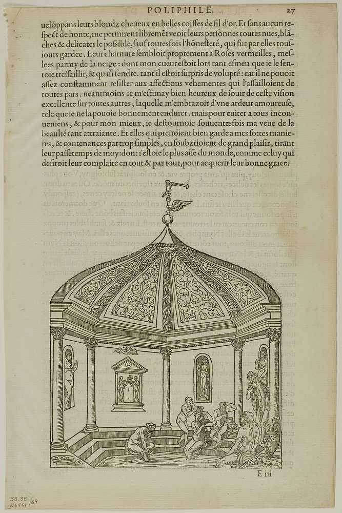 Bath House from Hyperotomachie ou discours du son gede Poliphile, plate 69 from Woodcuts from Books of the XVI Century by…