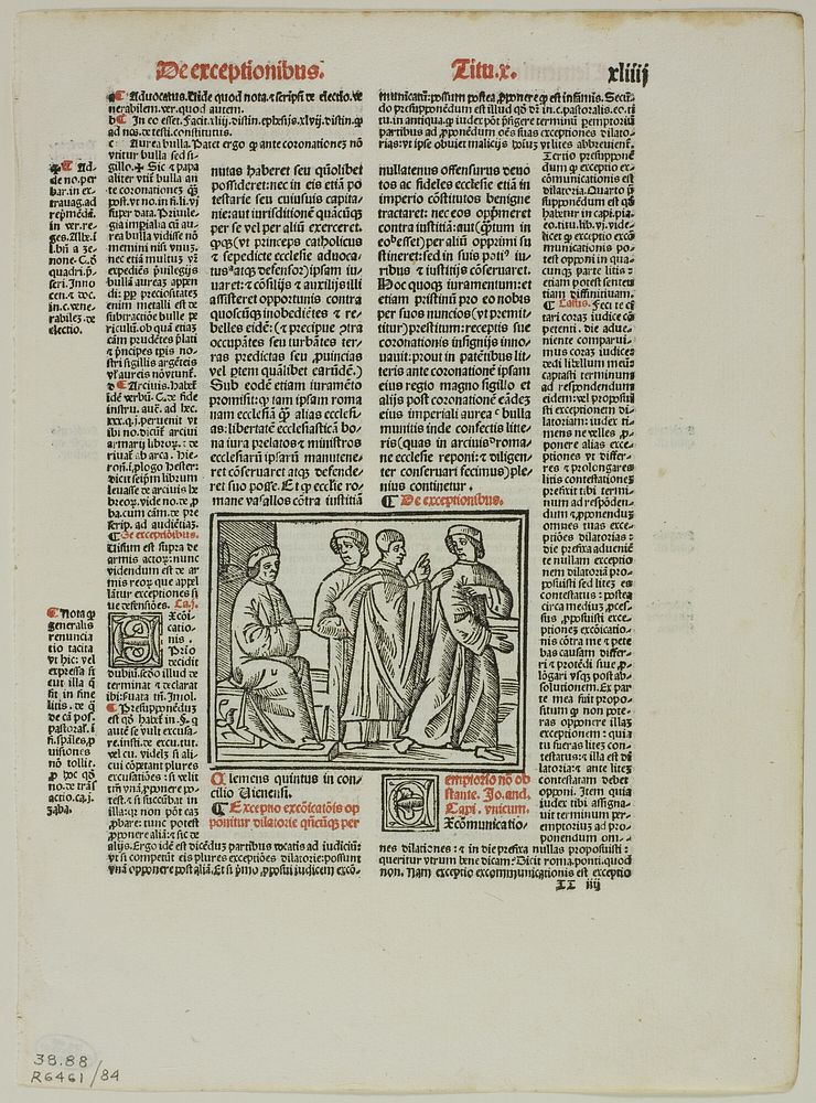 Illustration from Sextus decretalium liber by Bonifce VIII, plate 84 from Woodcuts from Books of the XVI Century by Unknown…