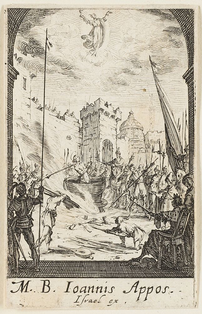 The Martyrdom of Saint John the Evangelist, plate five from The Martyrdoms of the Apostles by Jacques Callot