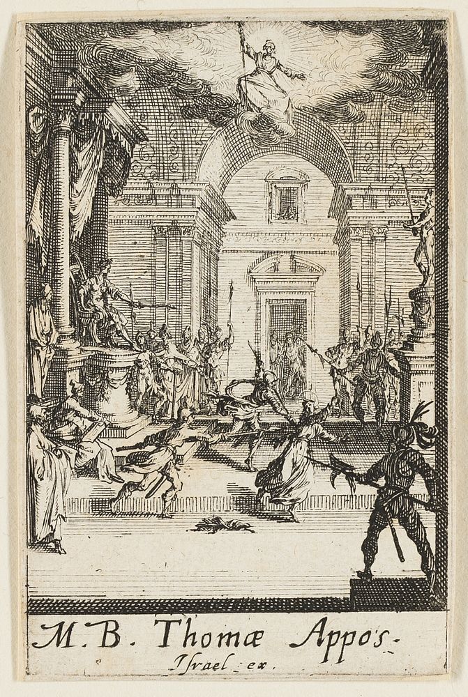 Martyrdom of Saint Thomas, plate six from The Martyrdoms of the Apostles by Jacques Callot