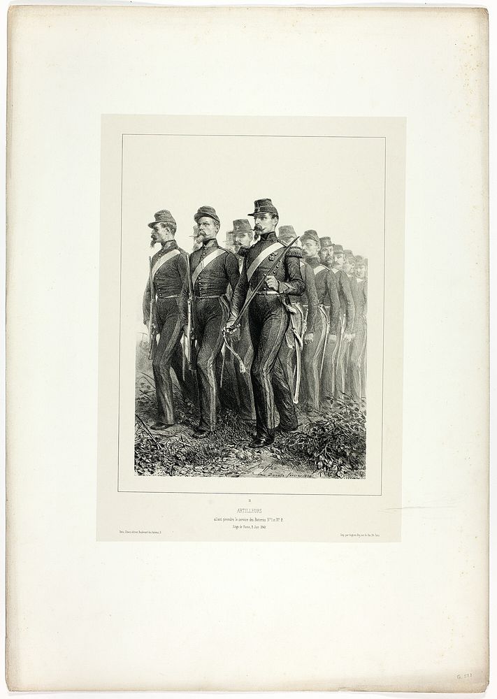Artillery men, from Souvenirs d’Italie: Expédition de Rome by Denis Auguste Marie Raffet