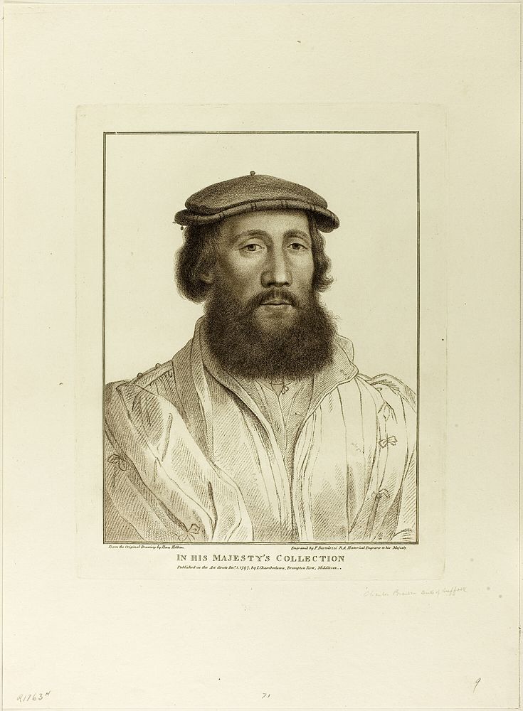 Charles Brandon, Duke of Suffolk by Francesco Bartolozzi