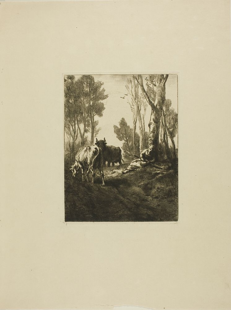 Cowherd by Charles Émile Jacque