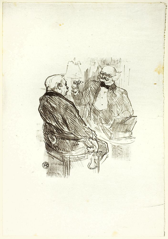 Georges Clemenceau and the Optomotrist, Mayer, from Au Pied du Sinaï by Henri de Toulouse-Lautrec