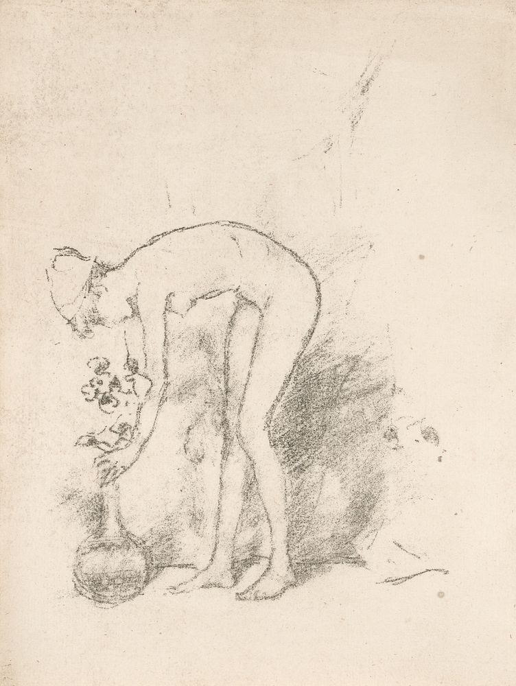 A Nude Model Arranging Flowers by James McNeill Whistler
