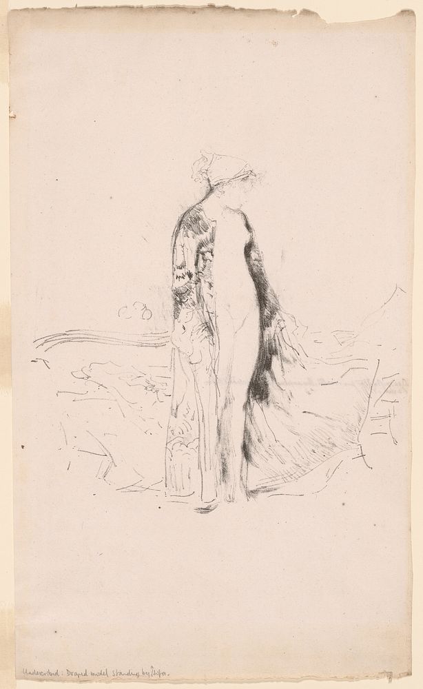 Draped Model, Standing by a Sofa by James McNeill Whistler