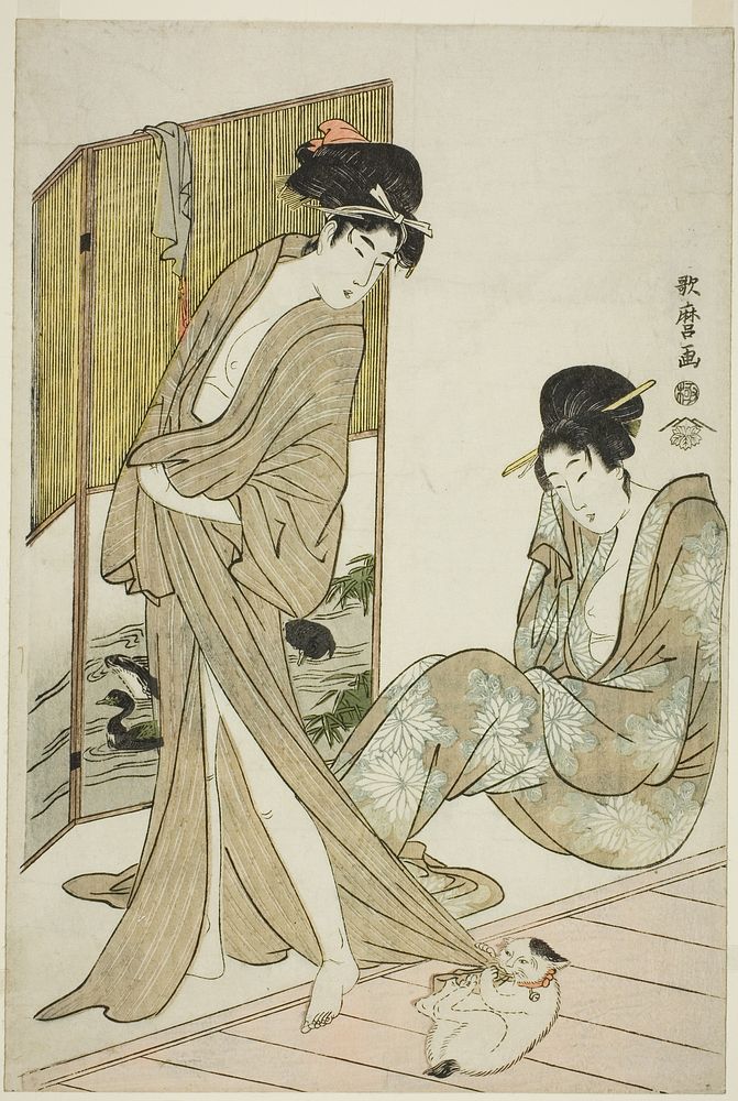 Two Young Women after a Bath by Kitagawa Utamaro