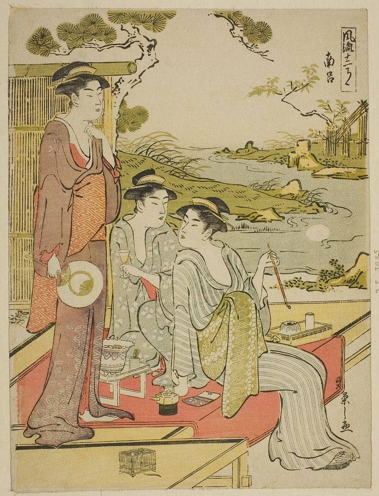 The Eighth Month (Nanryo), from the series a Calendar of Elegance (Furyu junikagetsu) by Chôbunsai Eishi