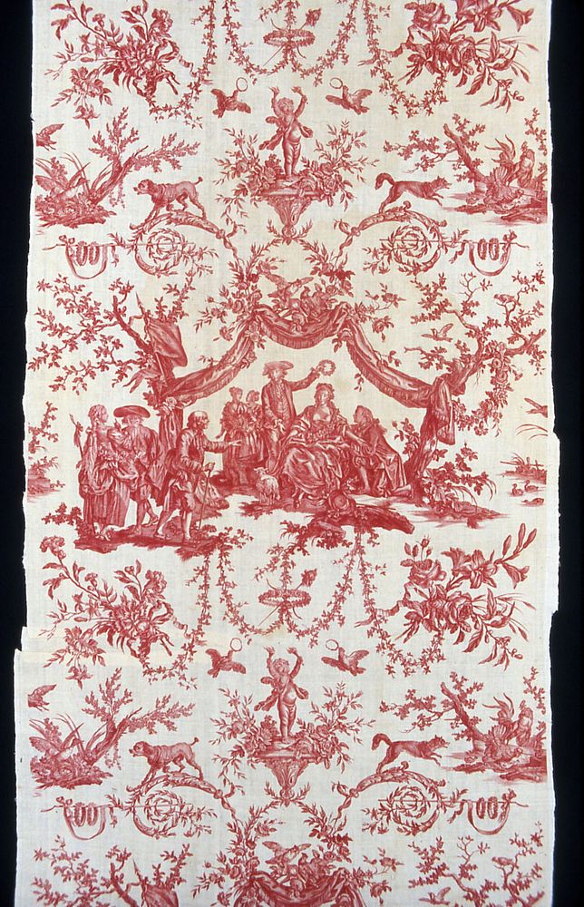 Le Couronnement de la Rosière (The Crowning of the Rose Maiden) (Furnishing Fabric) by Jean Baptiste Huet (Designer)