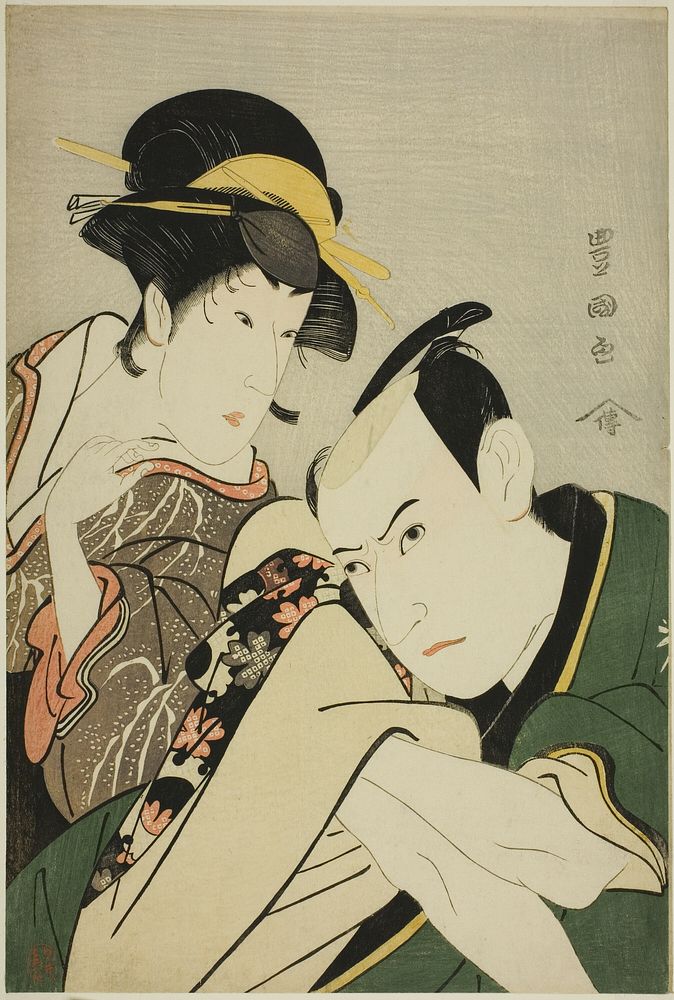 Ichikawa Yaozo lll in the Role of Takebe Genzo and Iwai Kiyotaro in the Role of Tonami by Utagawa Toyokuni I