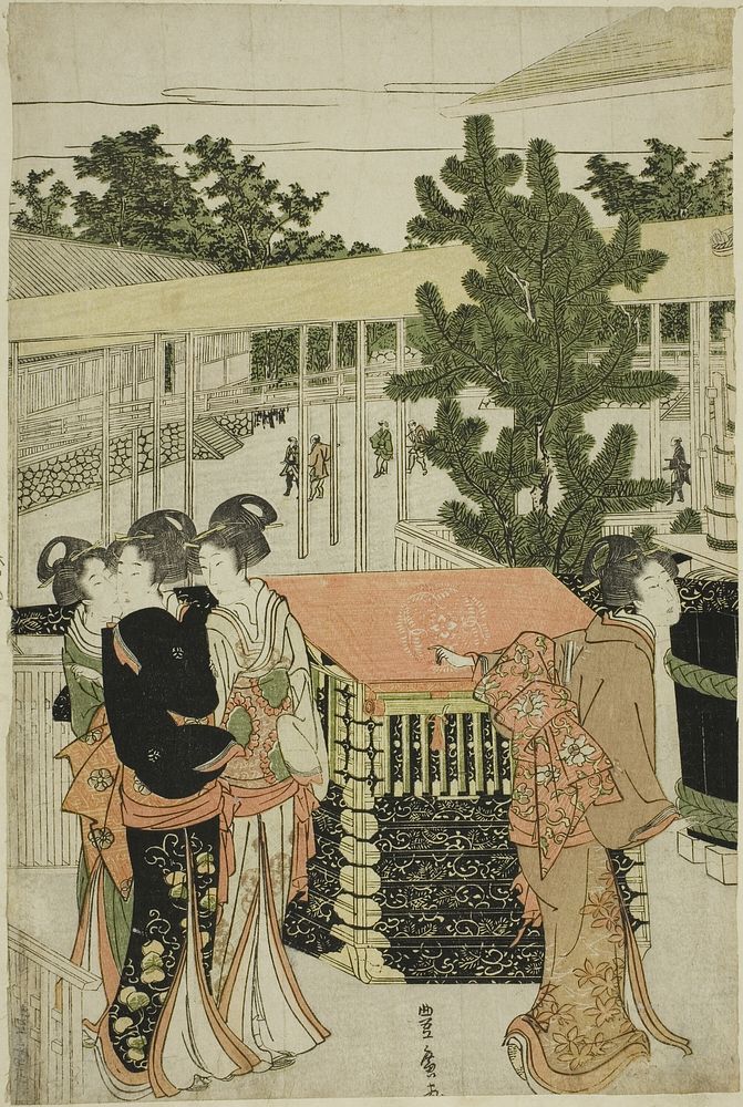 New Year's Pilgrimage to Myohoji Temple in Horinouchi (Horinouchi Myohoji eho mairi no zu) by Utagawa Toyohiro