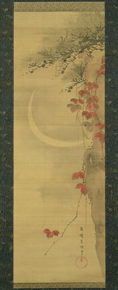 Moon, Pine and Maple by Katsushika Hokusai