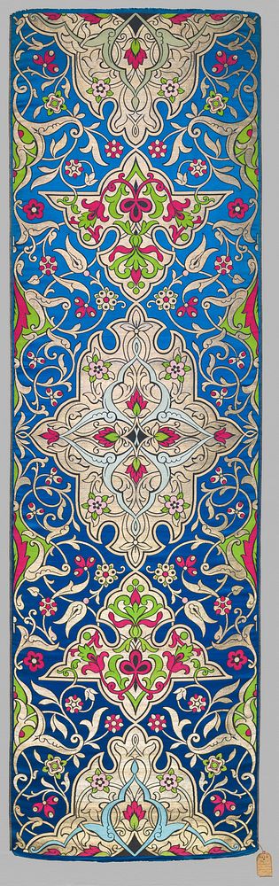 "Alhambra" textile panel with double border by Mathevon et Bouvard (Manufacturer)