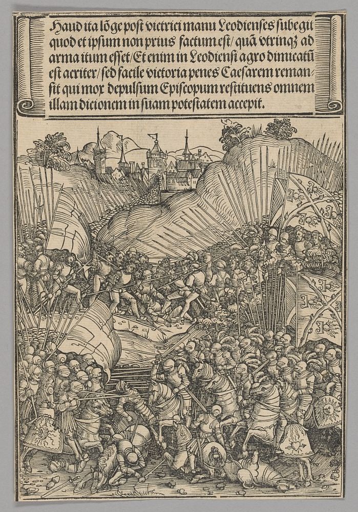 Battle for Liège, plate 8 from Historical Scenes from the Life of Emperor Maximilian I from the Triumphal Arch by Wolf Traut