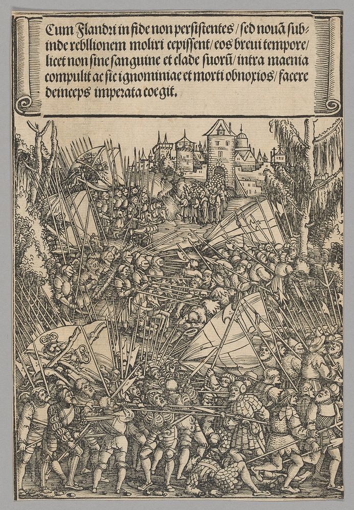 Second Flemish Rebellion, plate 10 from Historical Scenes from the Life of Emperor Maximilian I from the Triumphal Arch by…