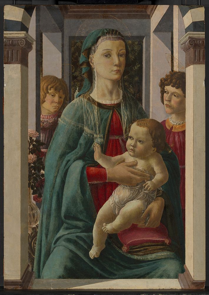 Virgin and Child with Two Angels by Francesco Botticini