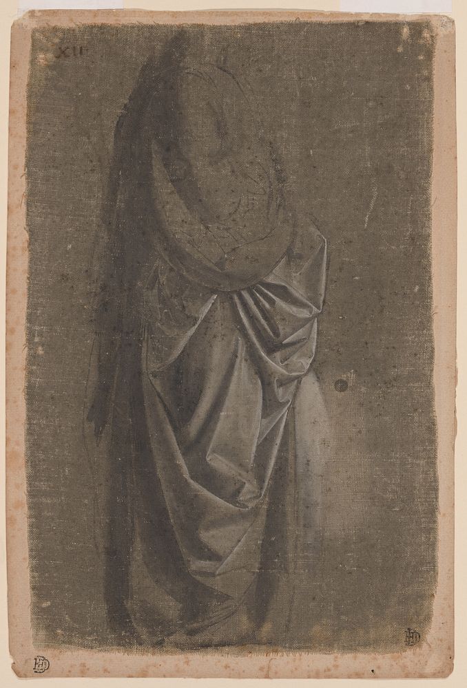 Drapery Study of a Standing Figure Facing Right, in Profile by Andrea del Verrocchio