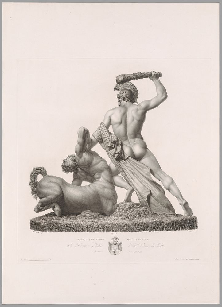 Theseus and Centaur, Back View, from Oeuvre de Canova by Antonio Canova