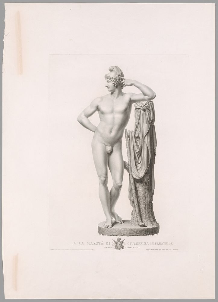 Paris Leaning on Tree Stump, Front View, from Oeuvre de Canova by Antonio Canova