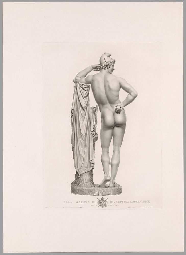 Paris Leaning on Tree Stump, Back View, from Oeuvre de Canova by Antonio Canova