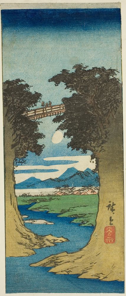 Monkey Bridge by Utagawa Hiroshige