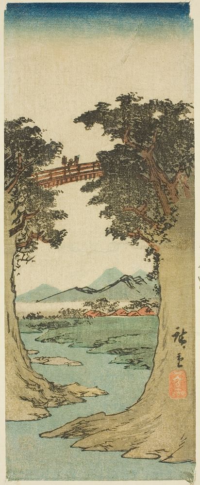 Monkey Bridge by Utagawa Hiroshige