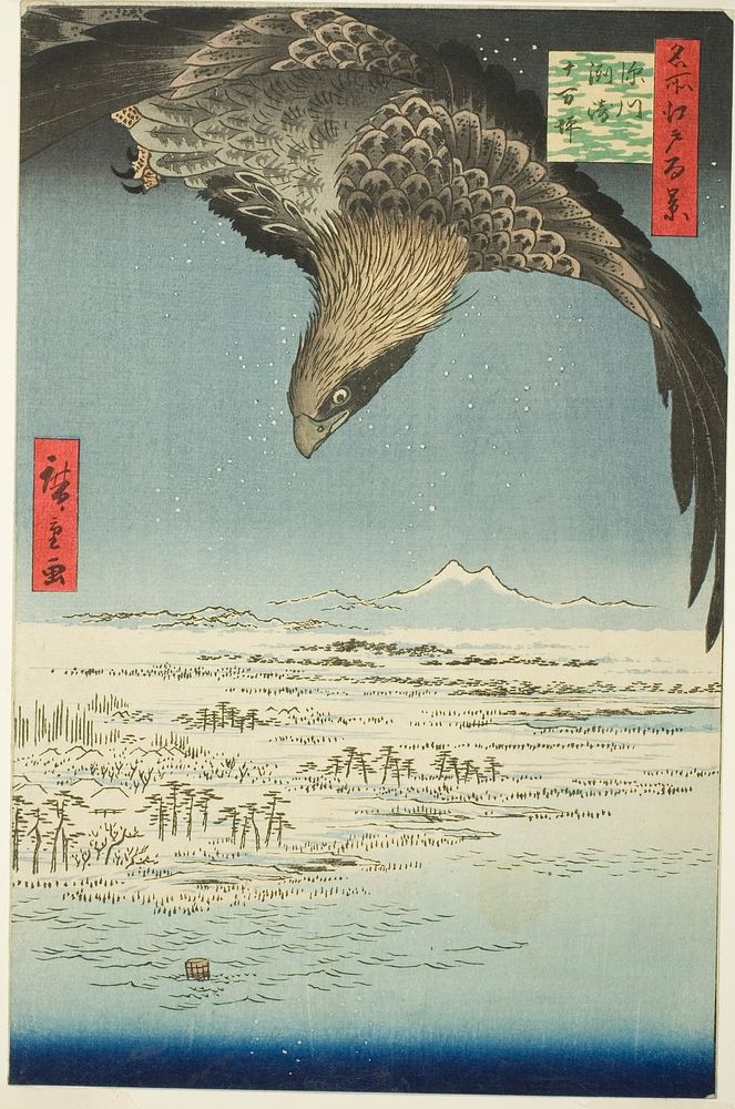 Fukagawa Susaki and Jumantsubo (Fukagawa Susaki Jumantsubo), from the series "One Hundred Famous Views of Edo (Meisho Edo…