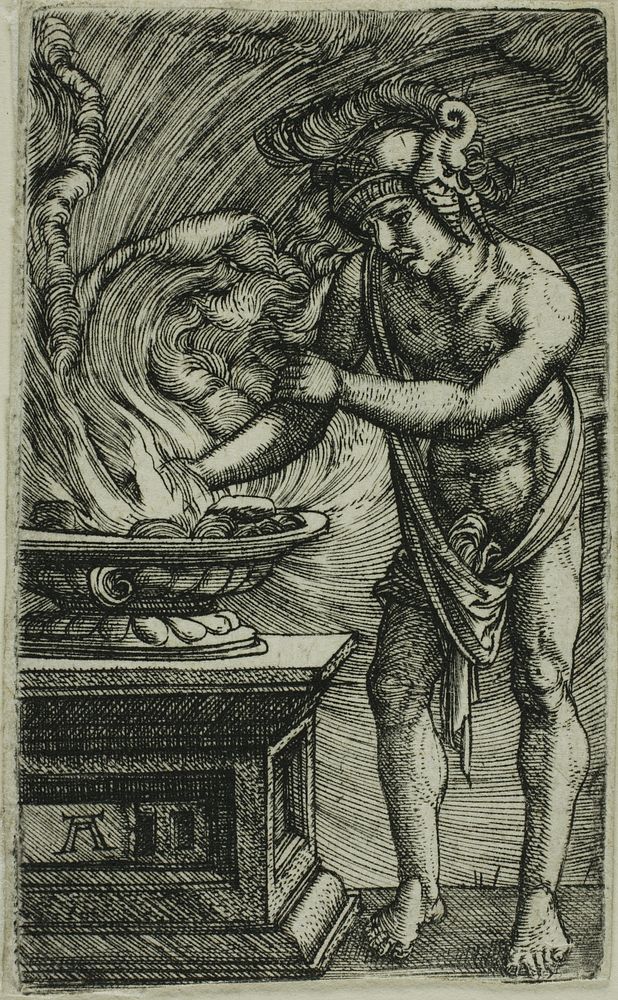 Mucius Scaevola Burning his Hand by Albrecht Altdorfer