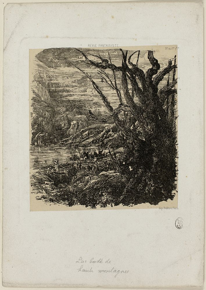 Lake in the Mountains, from Revue Fantaisiste by Rodolphe Bresdin