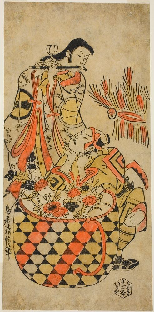 The Actors Ichikawa Danjuro II and Ichikawa Monnosuke I by Torii Kiyonobu I