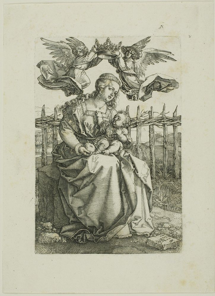 Madonna Crowned by Two Angels by Albrecht Dürer