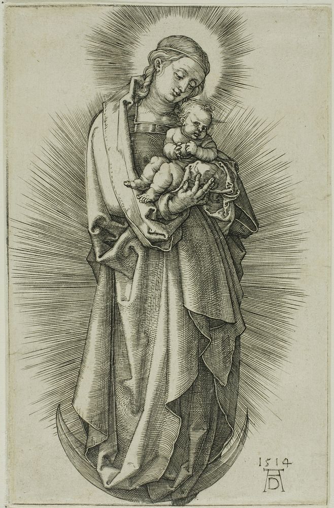 The Virgin on the Crescent with a Diadem by Albrecht Dürer