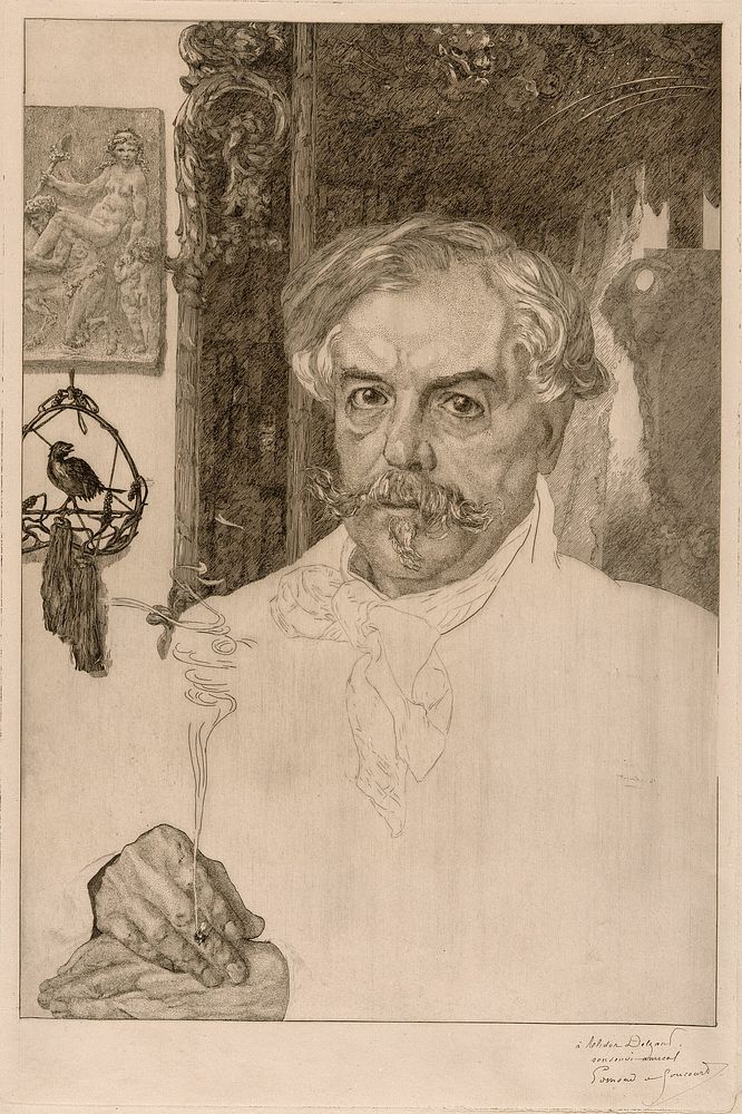 Portrait of Edmond de Goncourt by Félix Henri Bracquemond