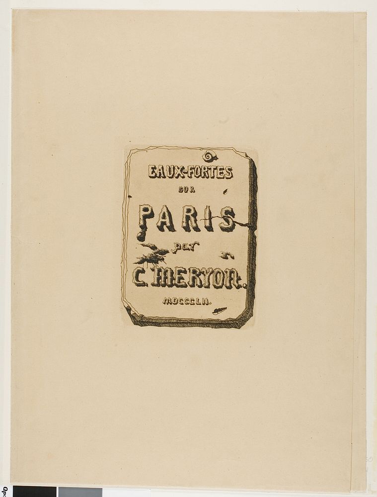 Title Page to Eaux-Fortes sur Paris by Charles Meryon