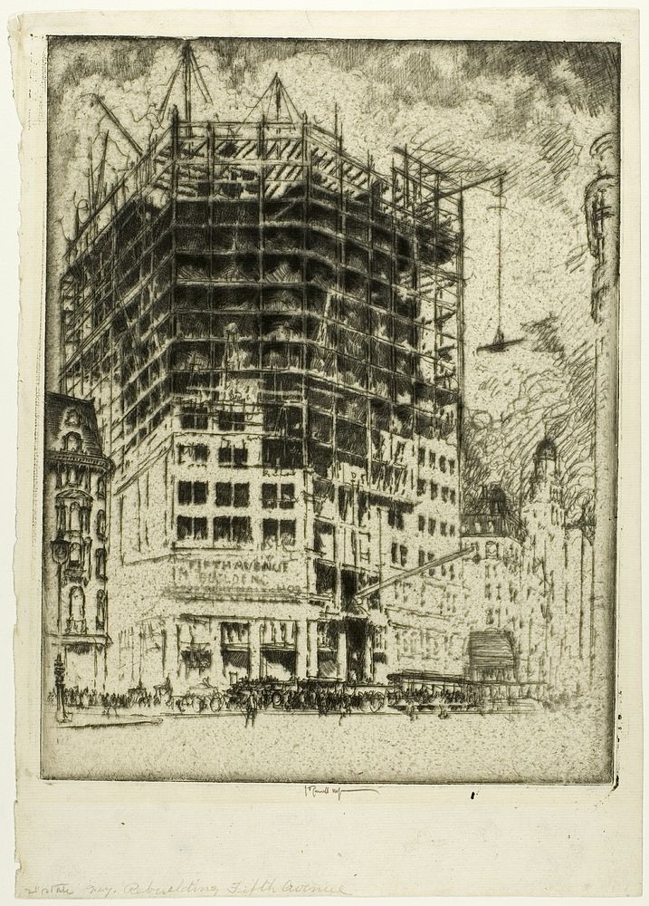 Rebuilding Fifth Avenue by Joseph Pennell