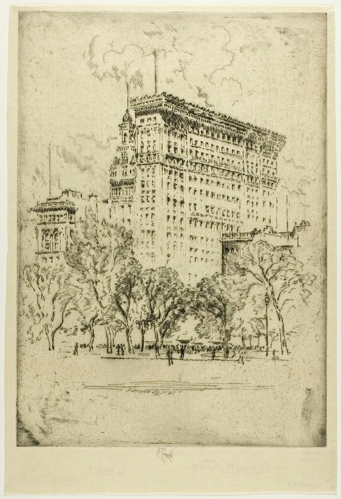 Union Square and Bank of Metropolis by Joseph Pennell