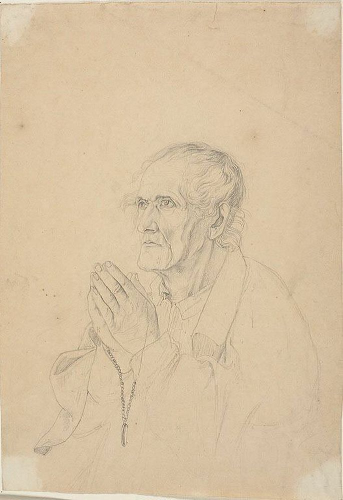 Old Man Praying by Johann Friedrich Overbeck
