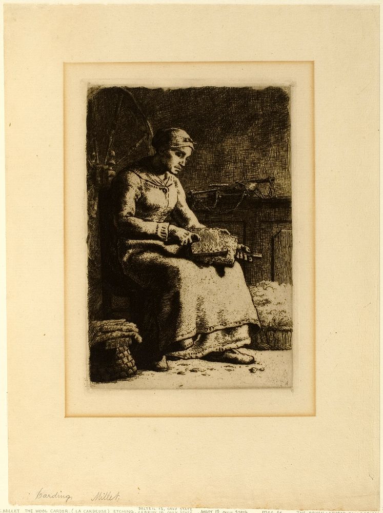 The Wool-Carder by Jean François Millet