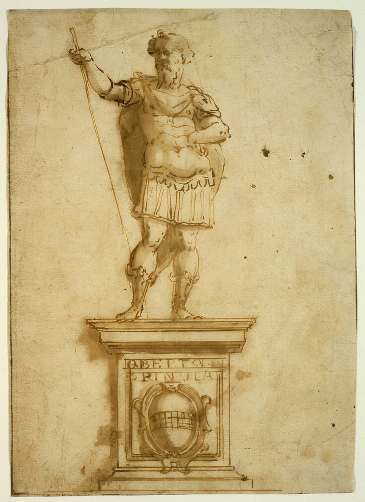 Statue of Standing Warrior on a Pedestal by Giovanni Battista Castello