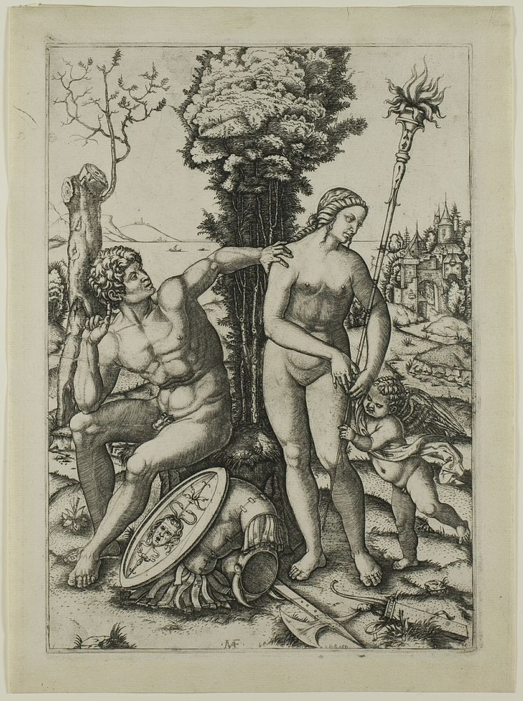 Mars, Venus and Cupid by Marcantonio Raimondi