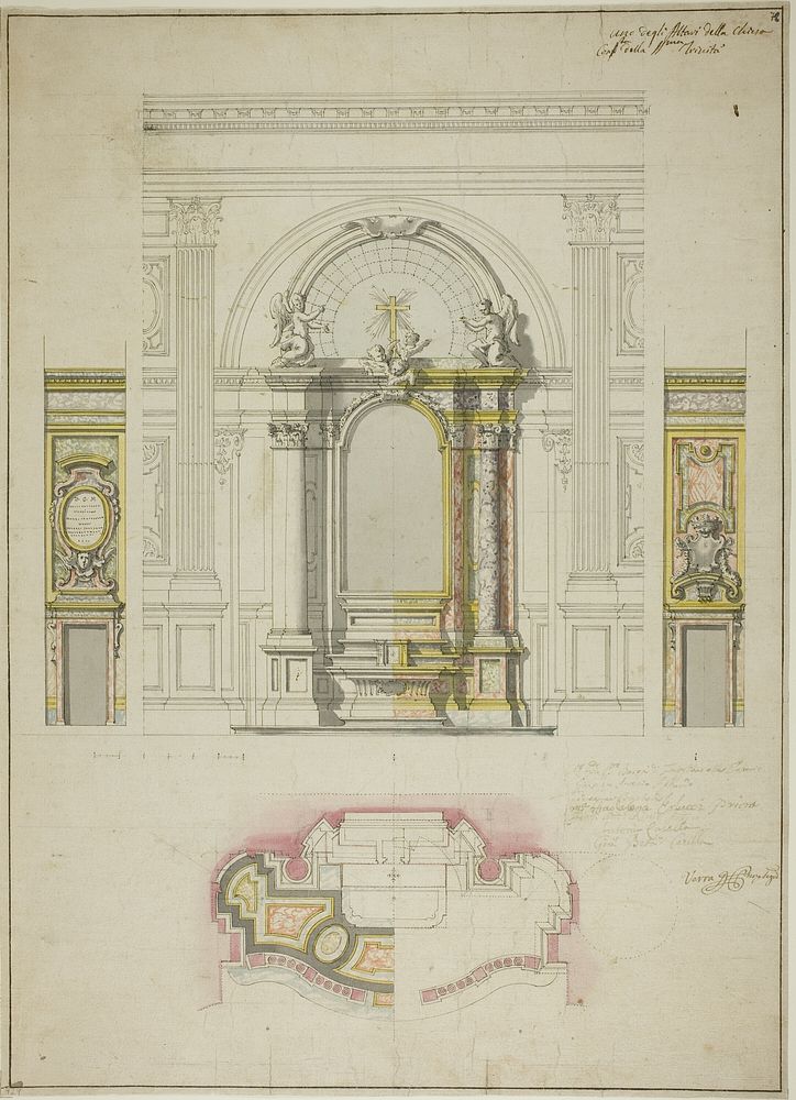 Design for an Altar in the Church of the Confraternity of Santissima Trinita, Turin by Filippo Juvara