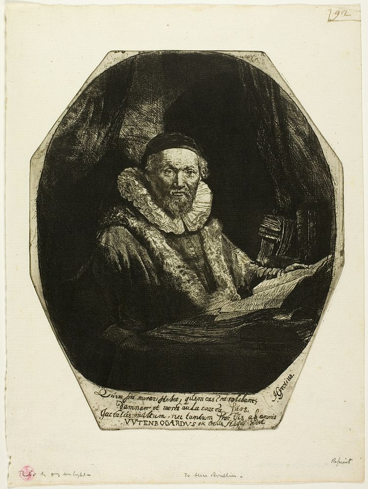 Jan Uytenbogaert by Rembrandt van Rijn