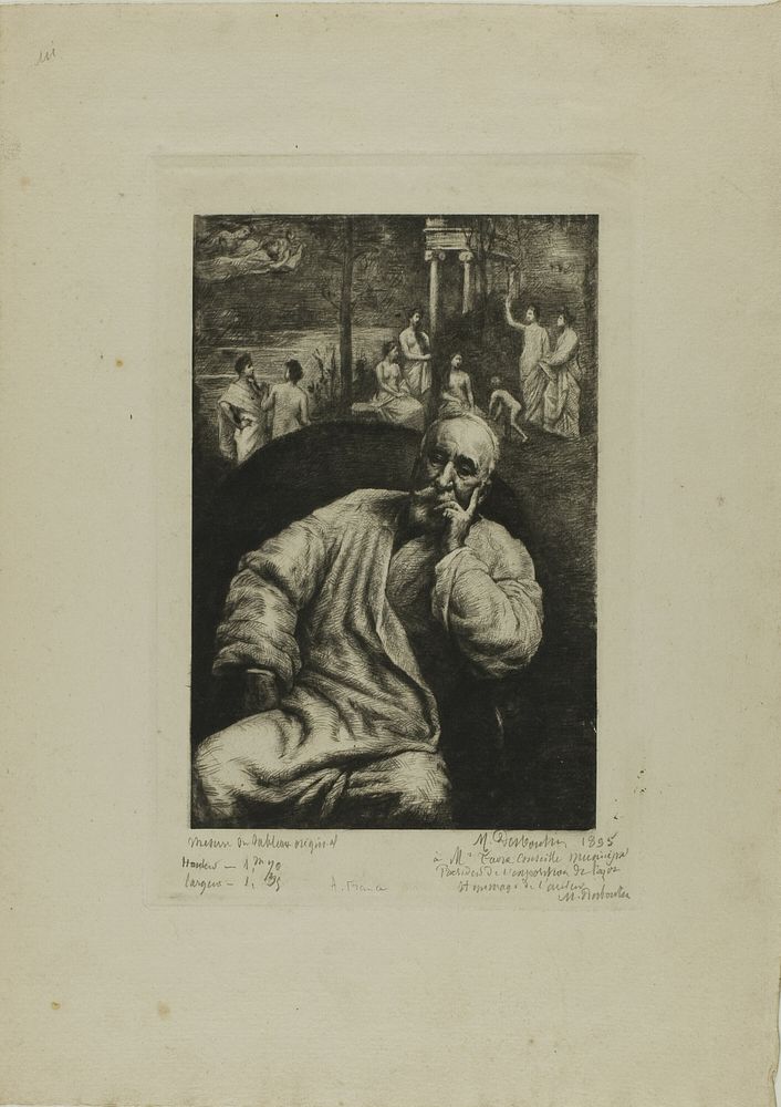 Pierre Puvis de Chavannes, Portrait and Composition by Marcellin Gilbert Desboutin