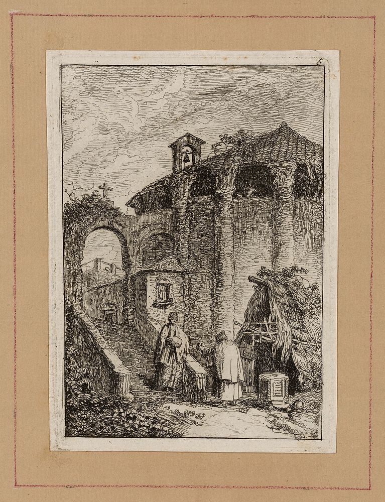 Plate Five from Evenings in Rome by Hubert Robert