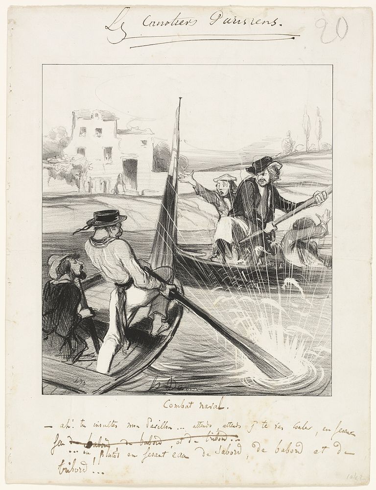Combat Naval by Honoré-Victorin Daumier