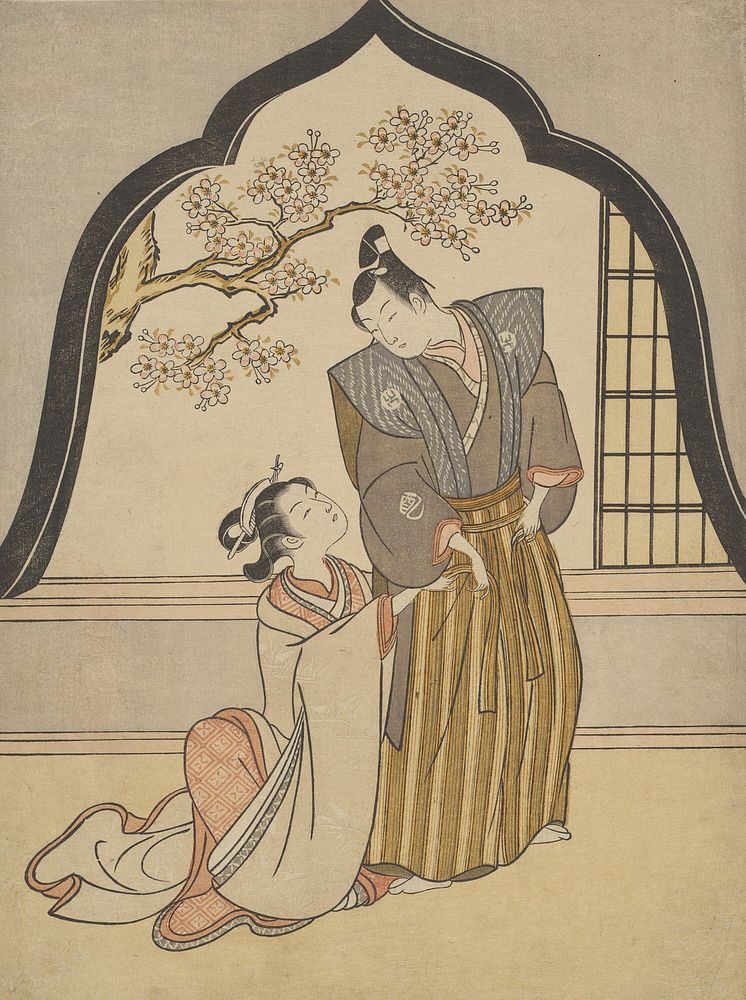 Lovers Dressing Beside a Window by Suzuki Harunobu