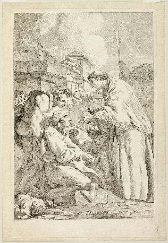 Saint Charles Borromeo Blessing the Plague-Stricken by Jean Baptiste Marie Pierre