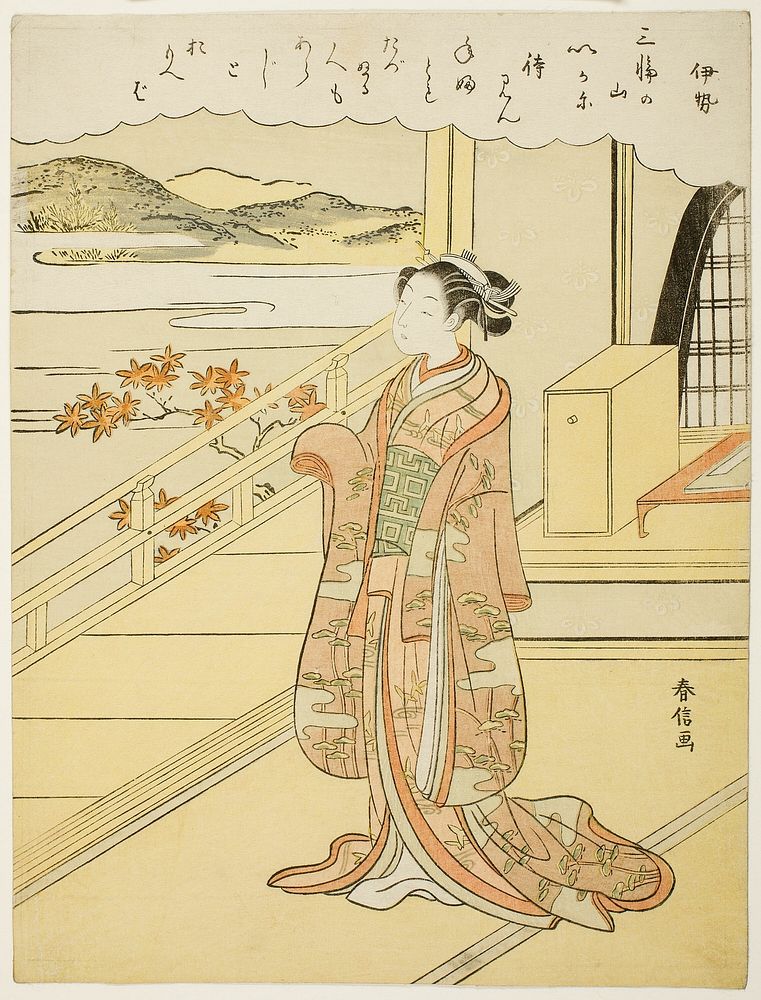 Ise, from an untitled series of Thirty-six Immortal Poets by Suzuki Harunobu