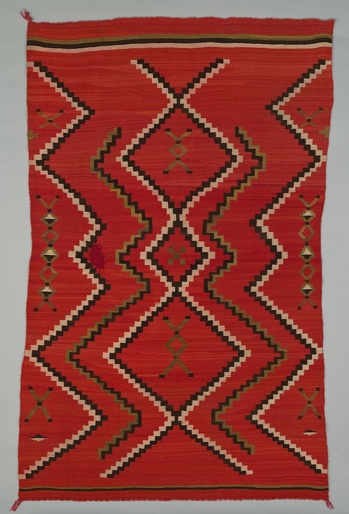 Sarape with Terraced Zigzag Design by Navajo (Diné)